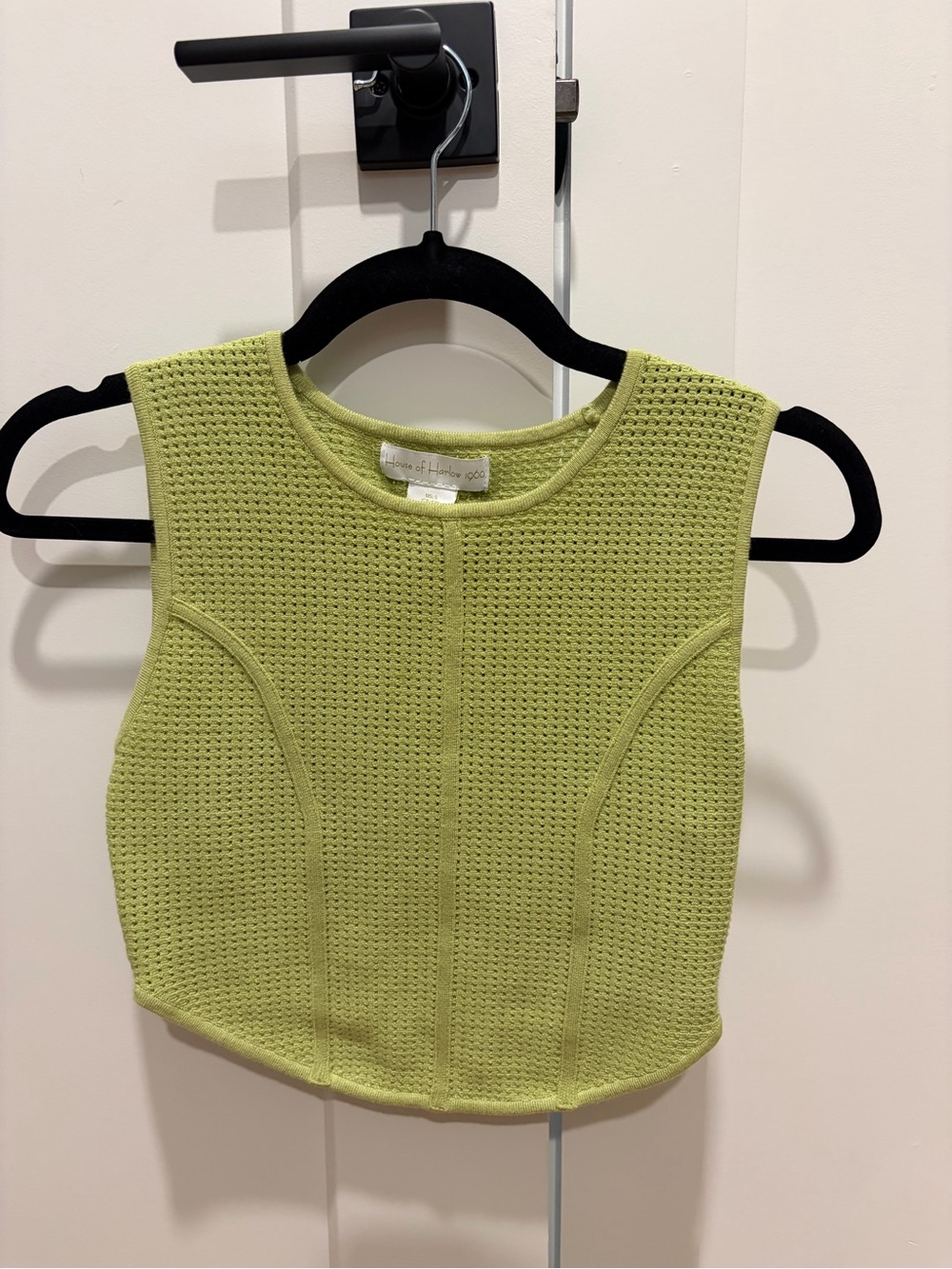 House of Harlow 1960 Textured Tank Top in Lime Green